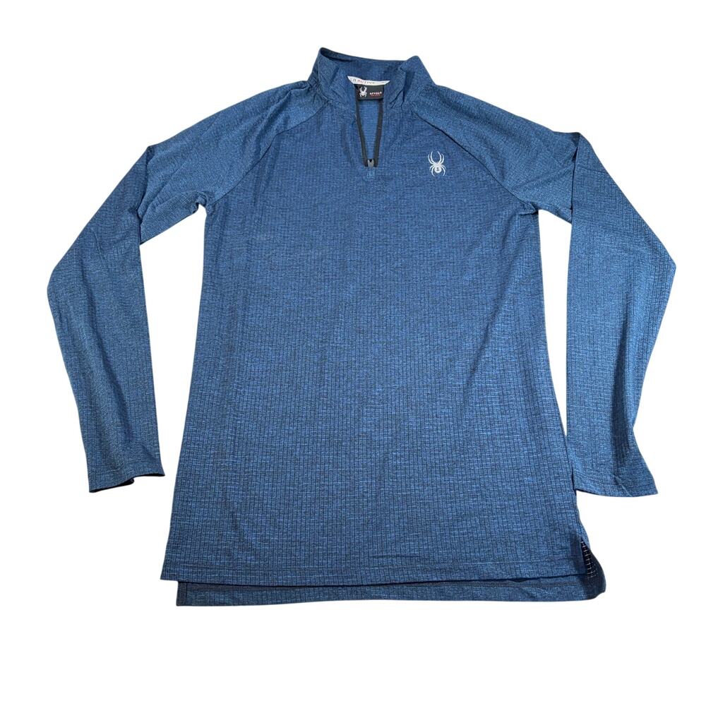 Spyder Active womans blue textured 1/4 zip lightweight shirt. Size S. athletic